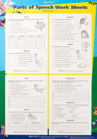 Parts of Speech Double-Sided Chart