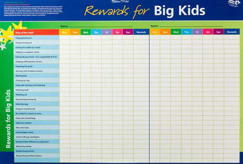 Rewards for Preschoolers/Big Kids Double-Sided Chart