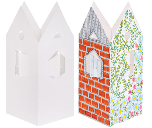 Pre-cut Cardboard House (18.2 x 30cm) - Pack of 10