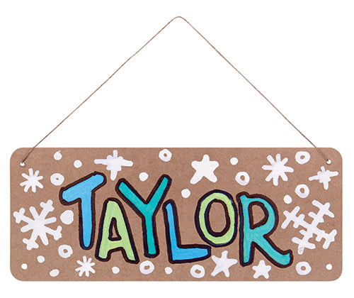 Hanging Signage Board - White and Kraft
