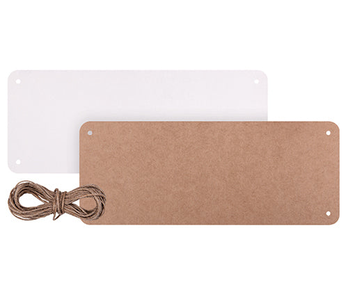 Hanging Signage Board - White and Kraft
