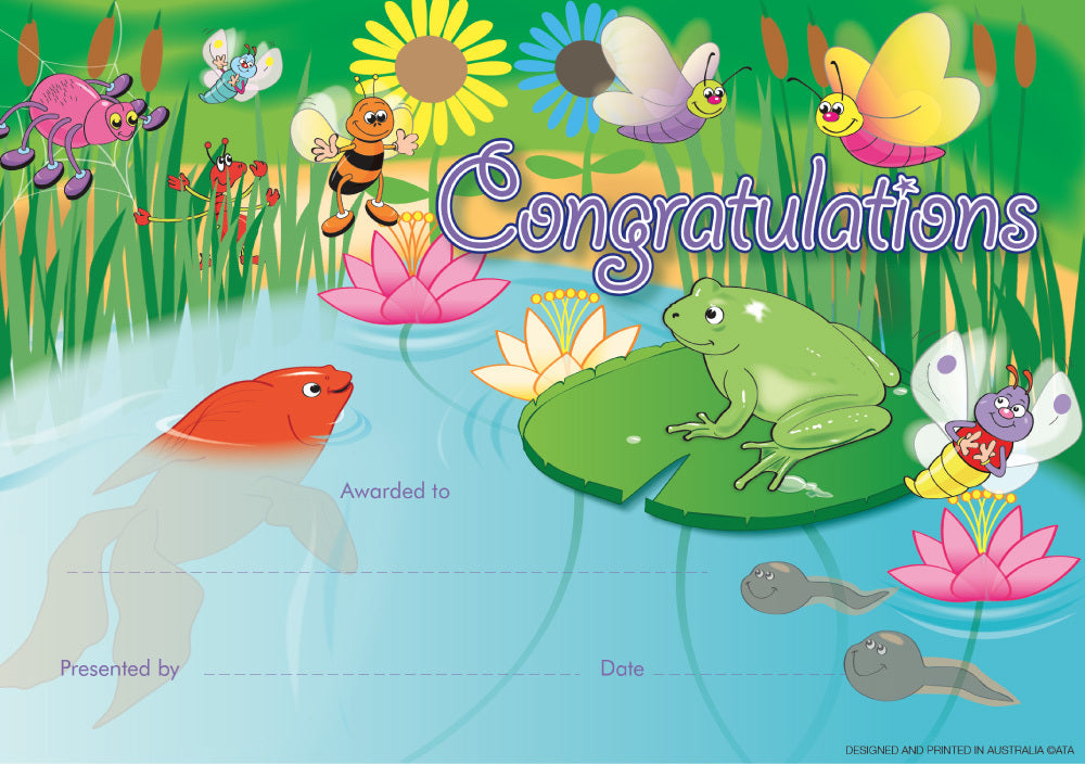 Garden Pond Merit Certificate - Pack of 200