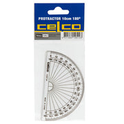 Celco Protractor - 10cm (180 Deg): Half Circle Clear (Box of 36)