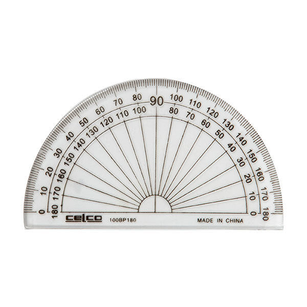 Celco Protractor - 10cm (180 Deg): Half Circle Clear (Single)