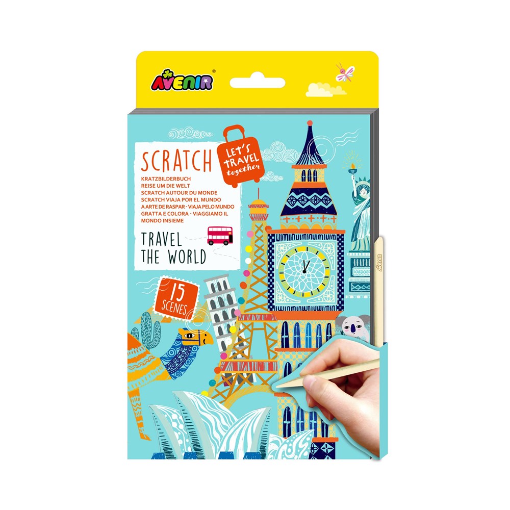 Avenir A5 Scratch Book - Travel the World