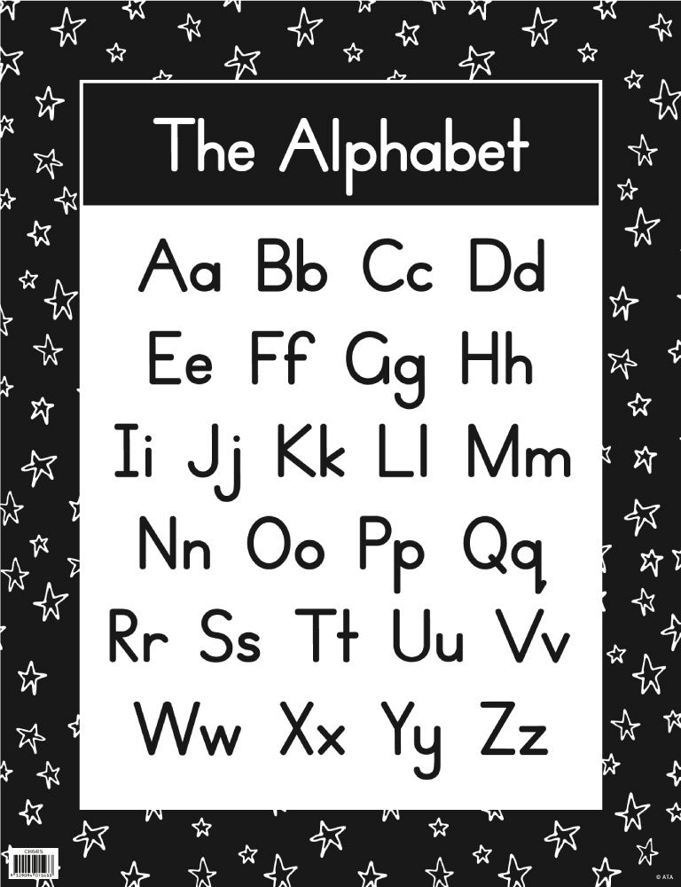Black & White - Alphabet Chart (Print Font)
