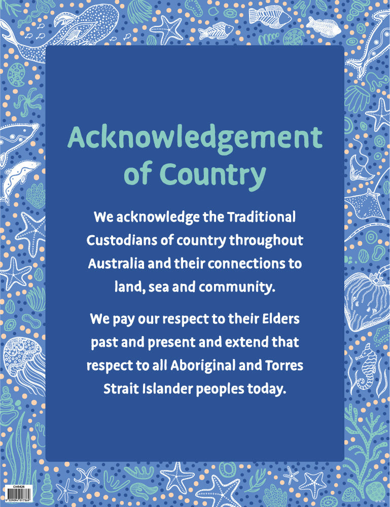 Wonderlands: Sea - Acknowledgement of Country Chart