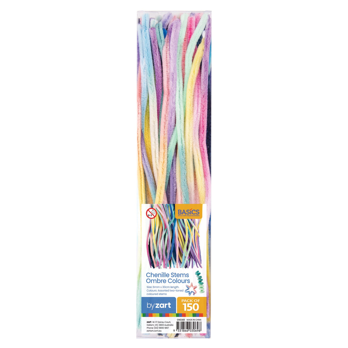 Chenille Stems Ombre 30cm - Pack of 150