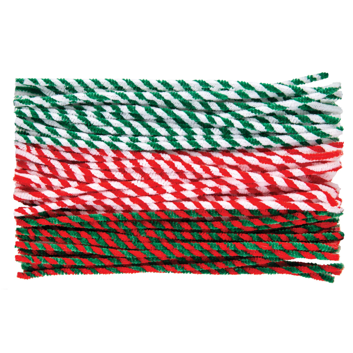 Chenille Stems Christmas Stripe - Pack of 150