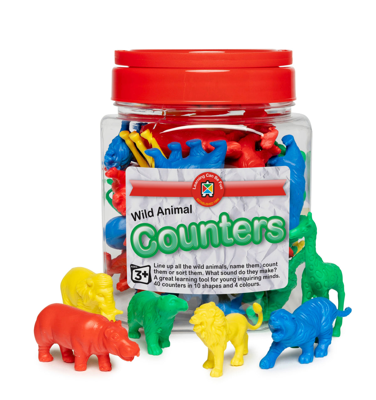 Wild Animal Counters Jar Of 40