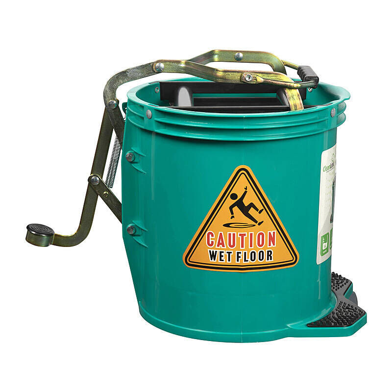 Cleanlink Heavy Duty Mop Bucket Metal Wringer 16L Green