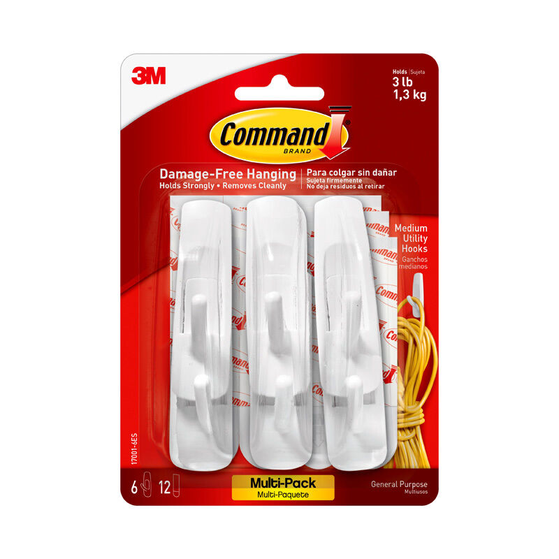 CMD Hook 17001VP-6PK Medium (Pack of 6)