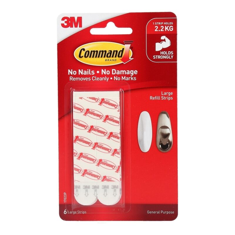 Command 17023P Large Refill Strips 6-Pack (Box of 6)