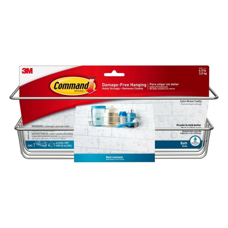 Command BATH31-SN-ES Bath Satin Nickel Caddy