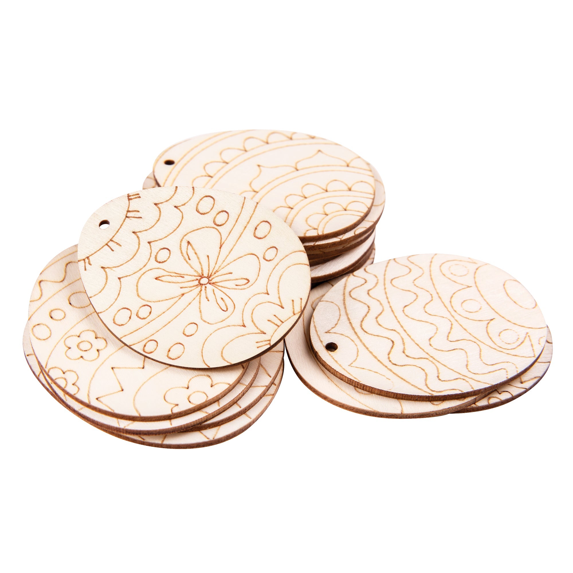 Wooden Easter Egg Craft Shapes - Pack of 30