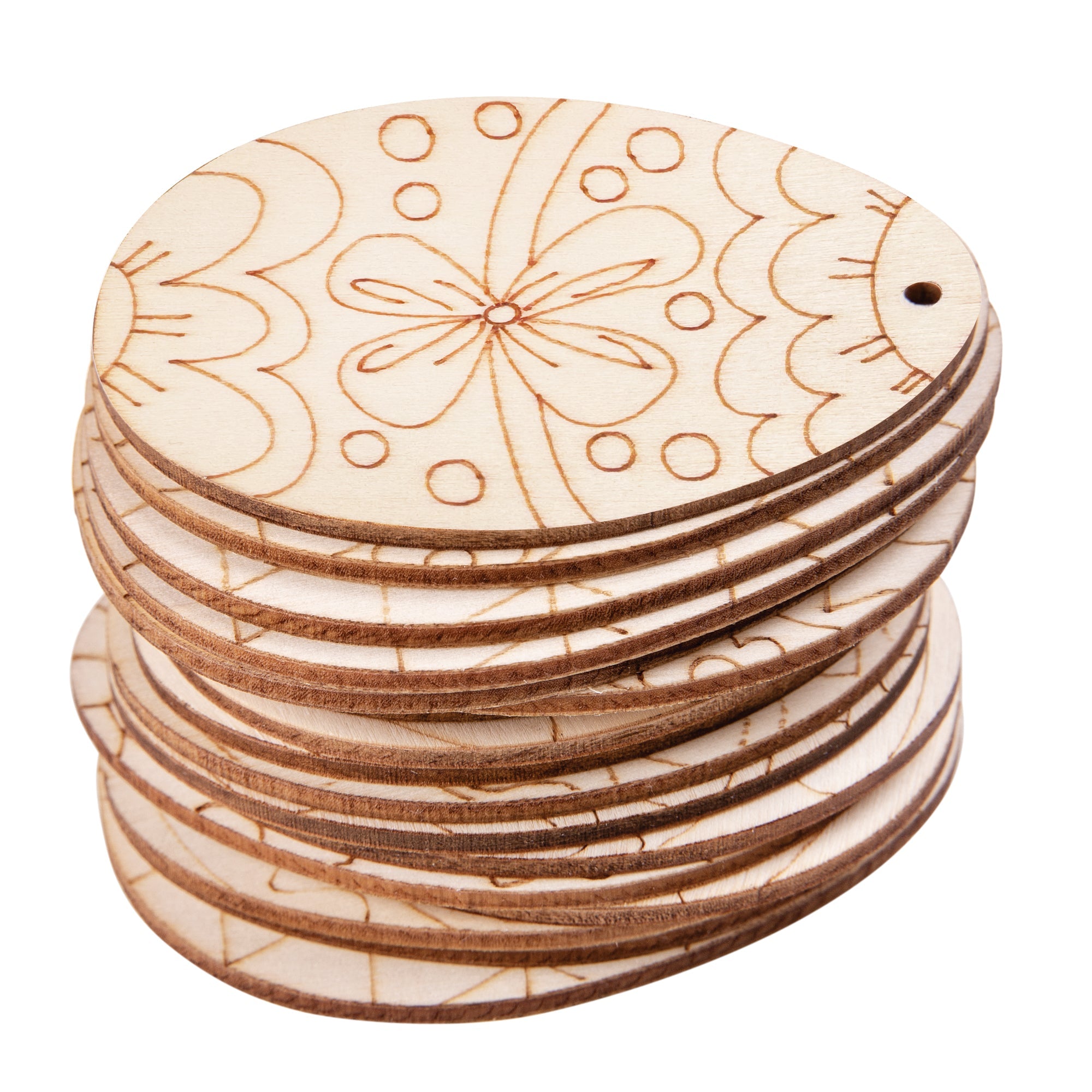 Wooden Easter Egg Craft Shapes - Pack of 30