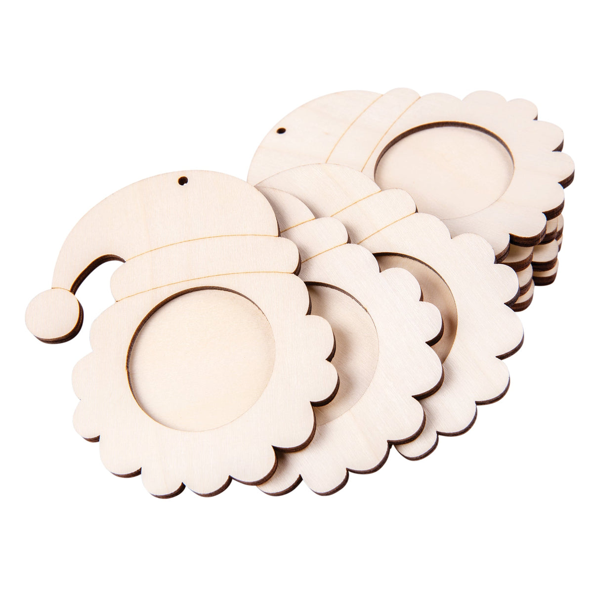 Wooden Santa Face Frames Pack of 10 - view 4