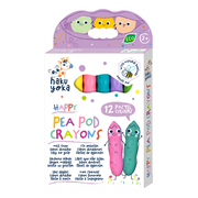 Haku Yoka Happy Pea Pod Crayons - 12 Pastel Colours
