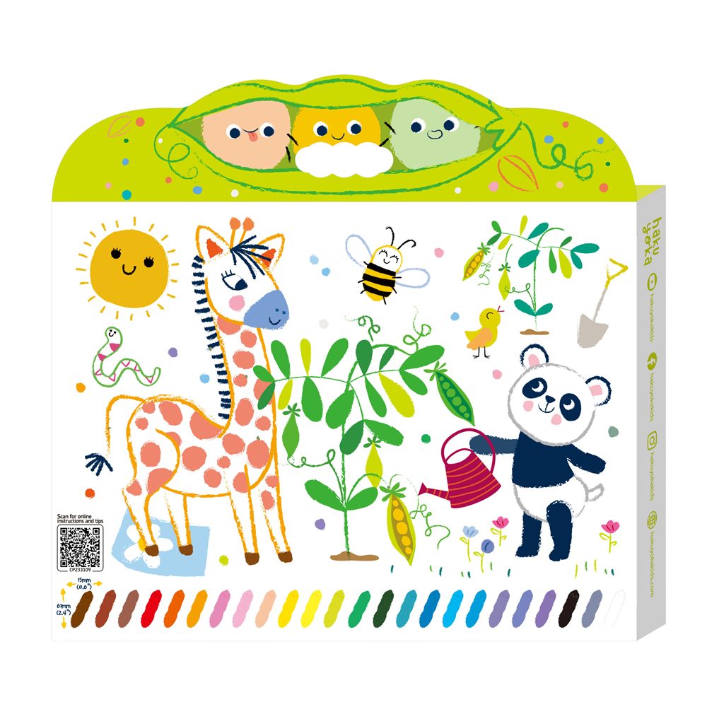 Haku Yoka Happy Pea Pod Crayons - 24 Colours - view 2