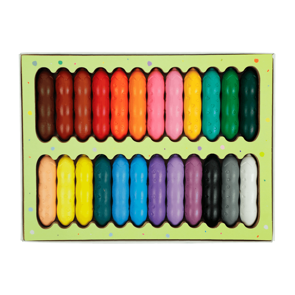 Haku Yoka Happy Pea Pod Crayons - 24 Colours - view 3