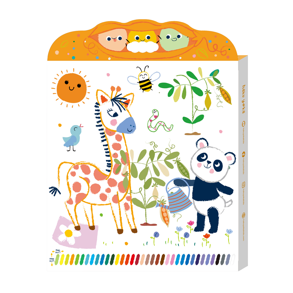 Haku Yoka Happy Pea Pod Crayons - 36 Colours - view 2