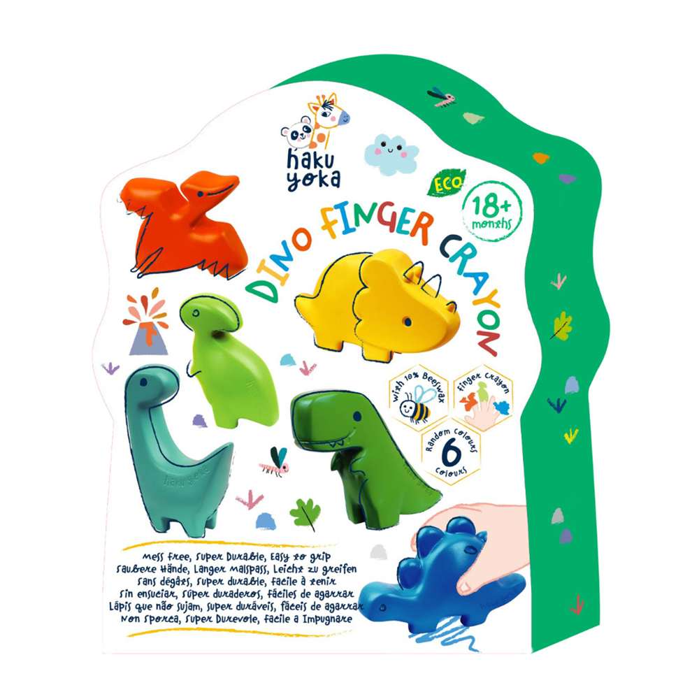 Haku Yoka Shaped Crayons - Dino Finger Crayon