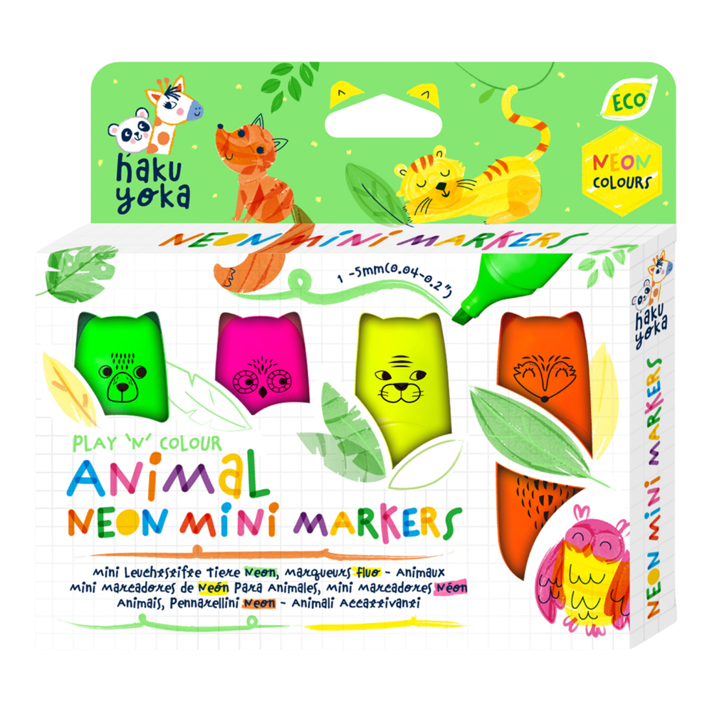 Haku Yoka Mini Markers - Animal Neon