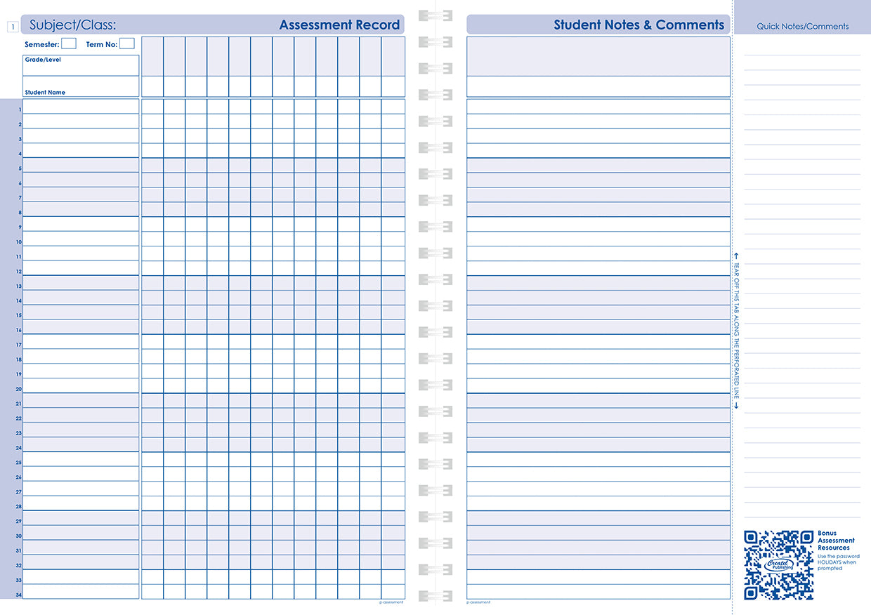 Primary Undated Planner (Weekly) - Wiro Bound