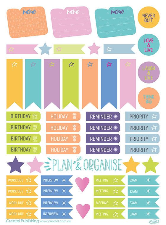 Diary & Planner Stickers - Plan & Organise