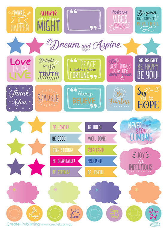 Diary & Planner Stickers - Dream & Aspire