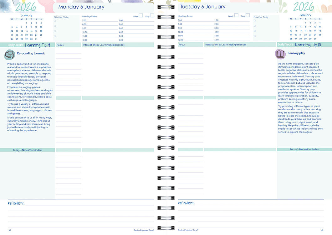 Early Years Planner 2026 (Daily) - Wiro Bound