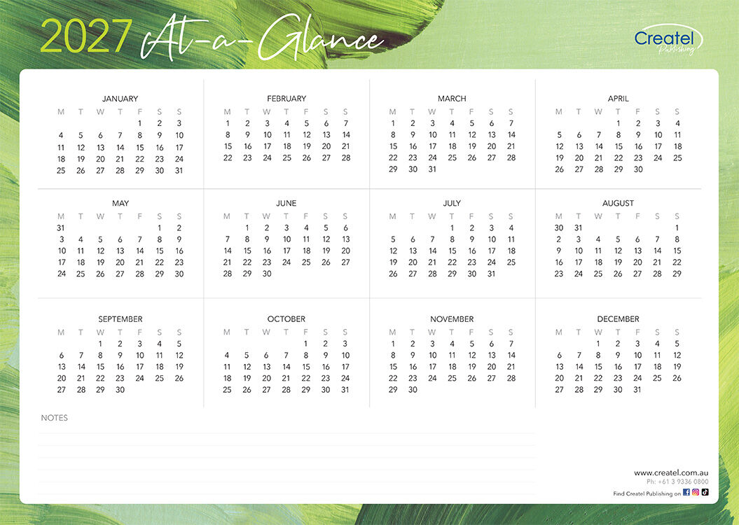 Monthly Desk Pad Calendar 2026