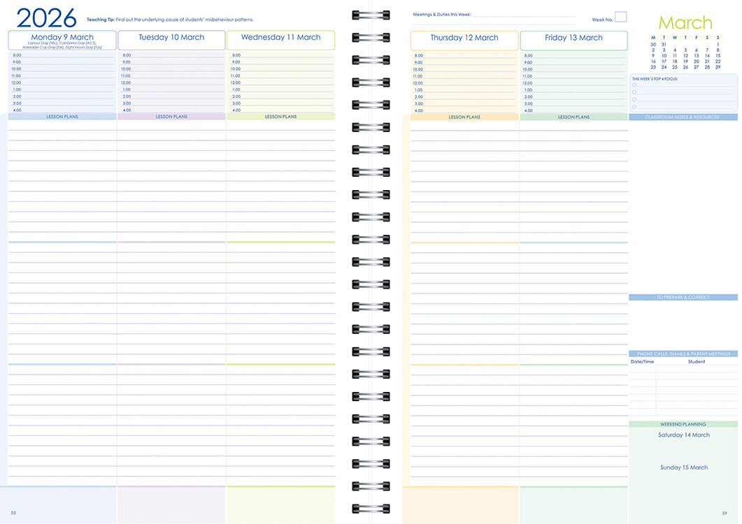 Secondary Planner 2026 (Weekly) - Wiro Bound