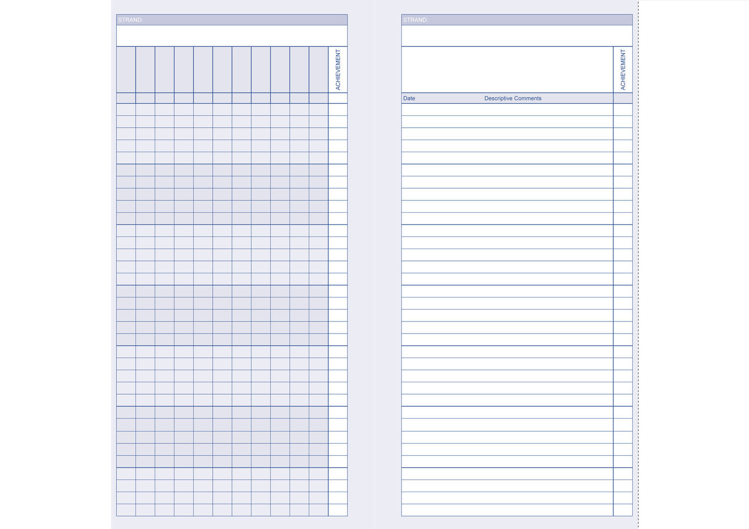 Learning Outcomes Assessment Record Book (F-12) - Wiro Bound