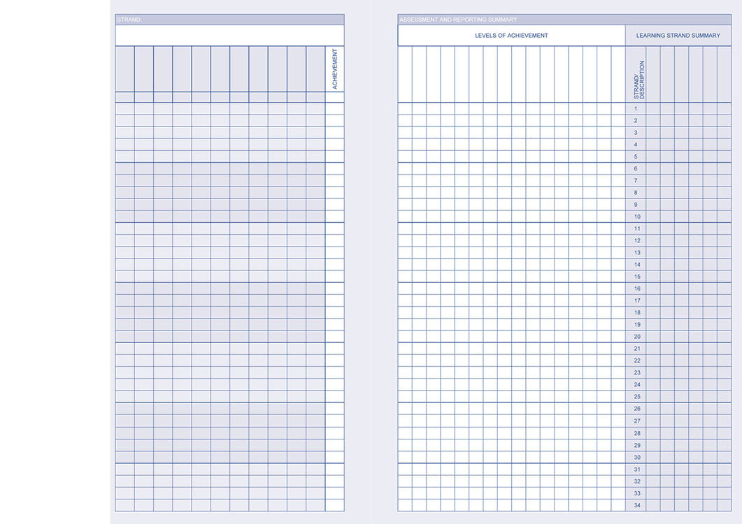Learning Outcomes Assessment Record Book (F-12) - Wiro Bound