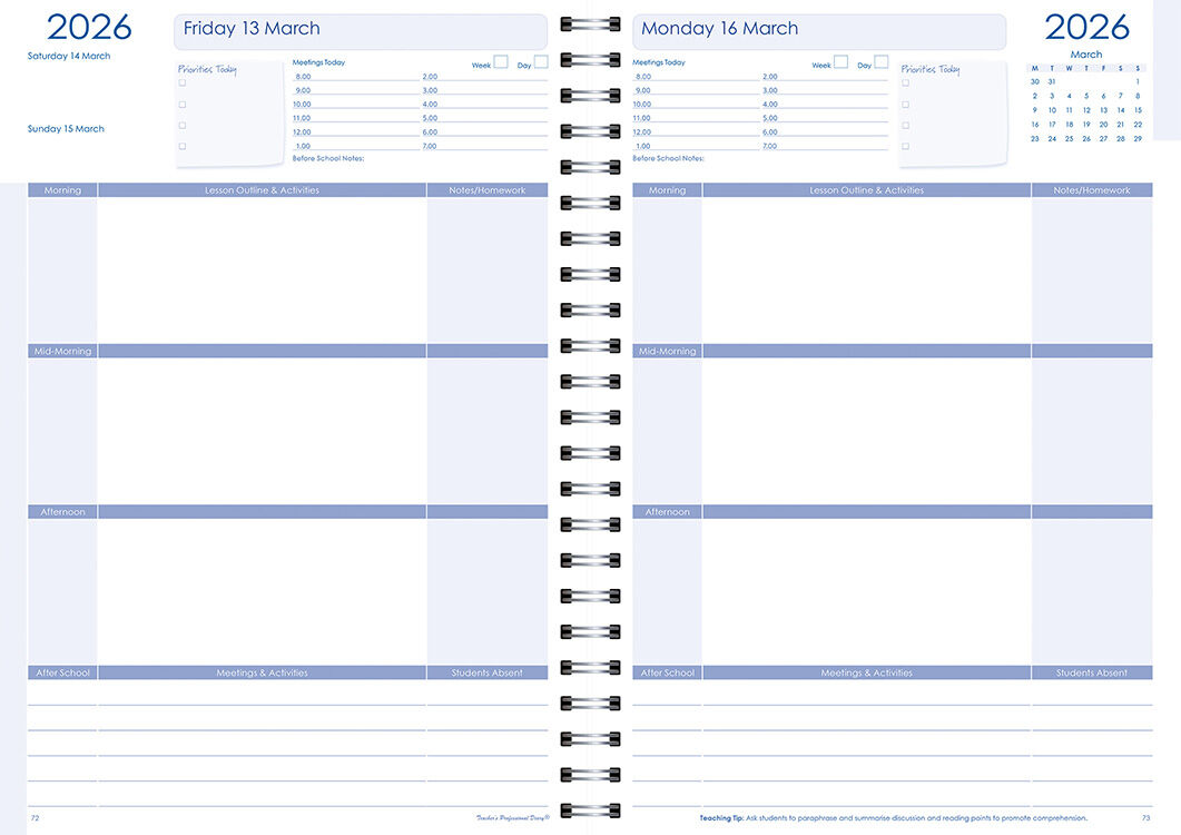 Primary Planner 2026 (Daily) - Wiro Bound