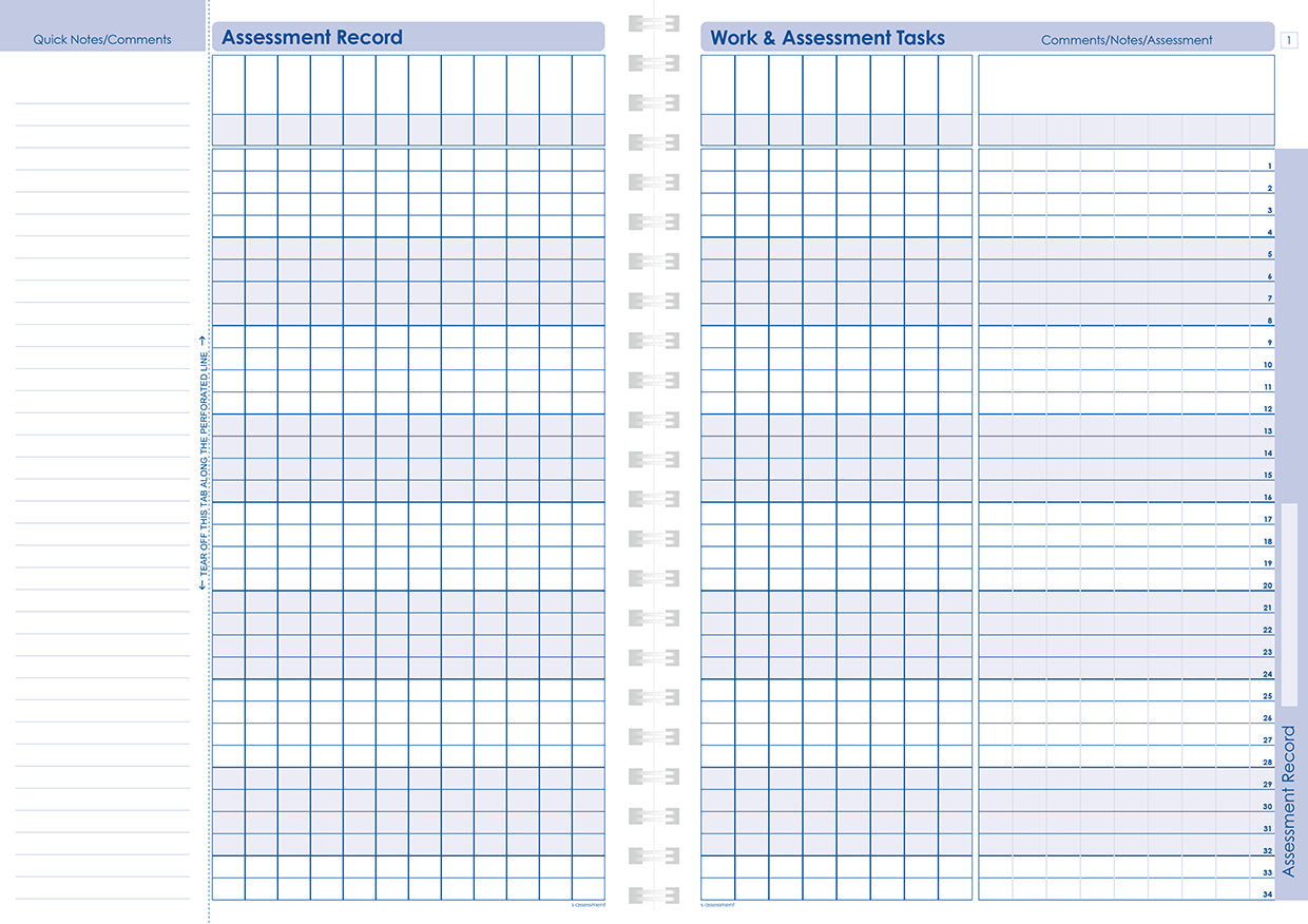 Assessment Record Book - Wiro Bound