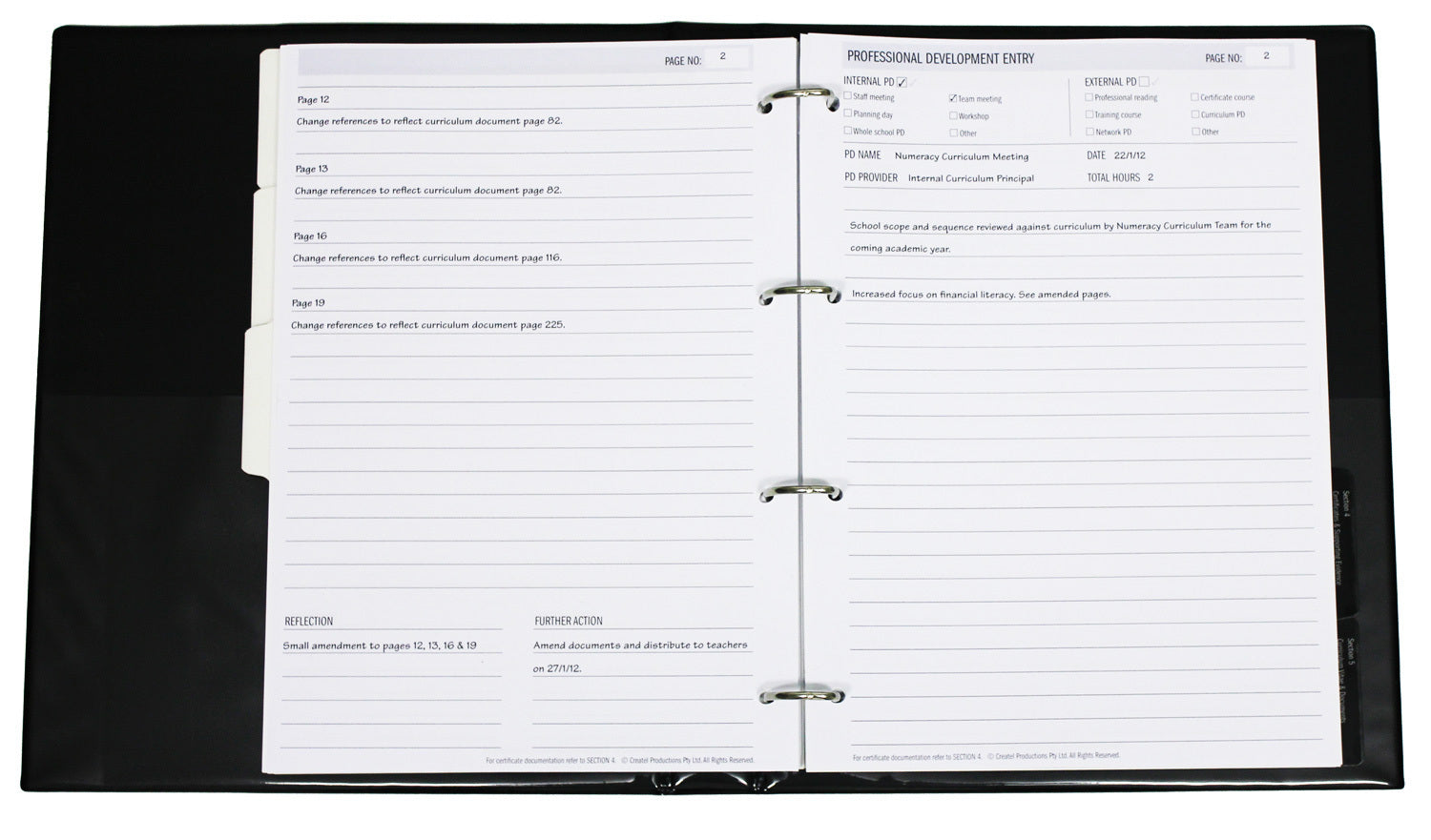Professional Teaching Portfolio - Loose Leaf inc. Binder