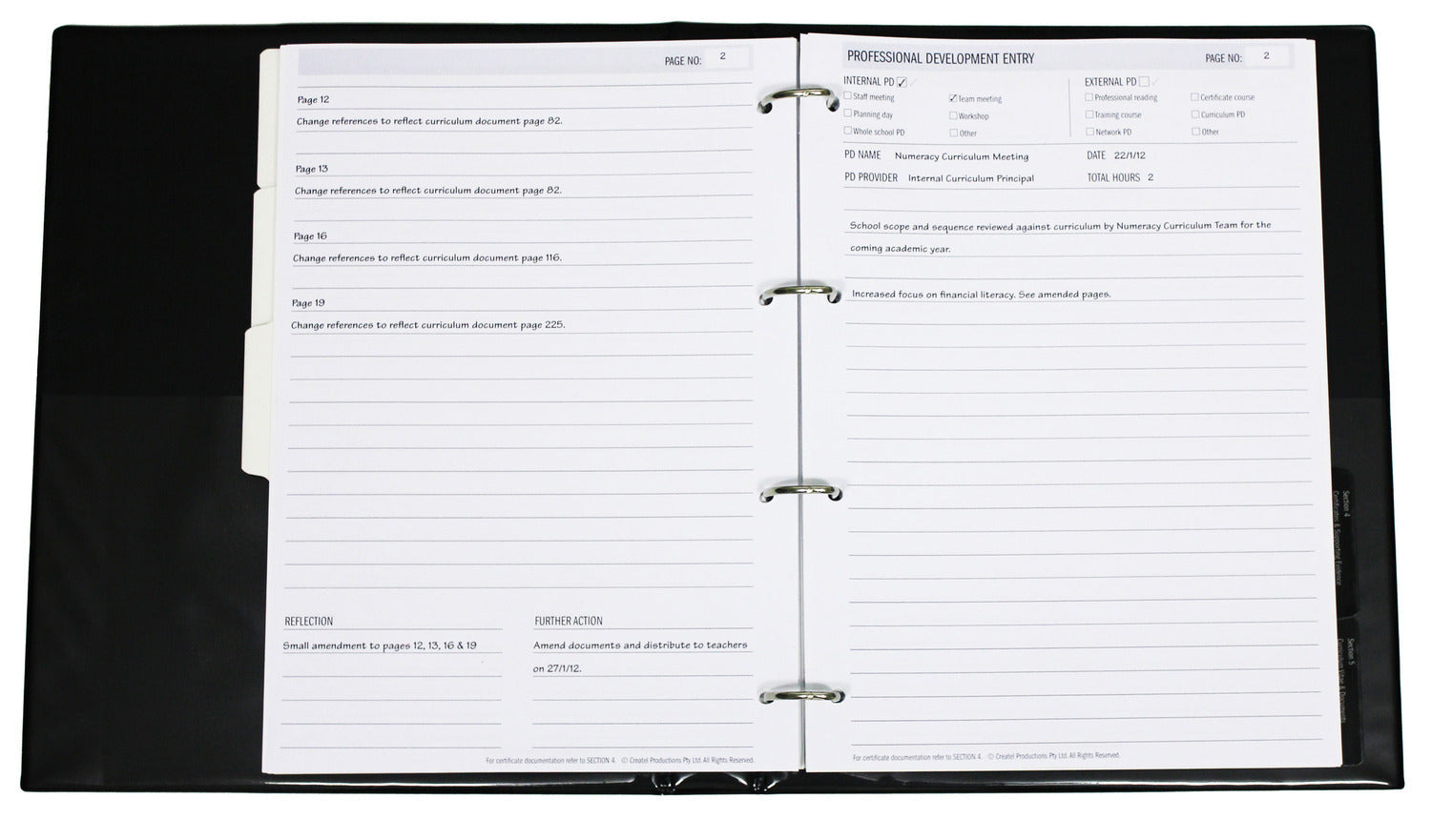 Professional Teaching Portfolio - Loose Leaf inc. Binder