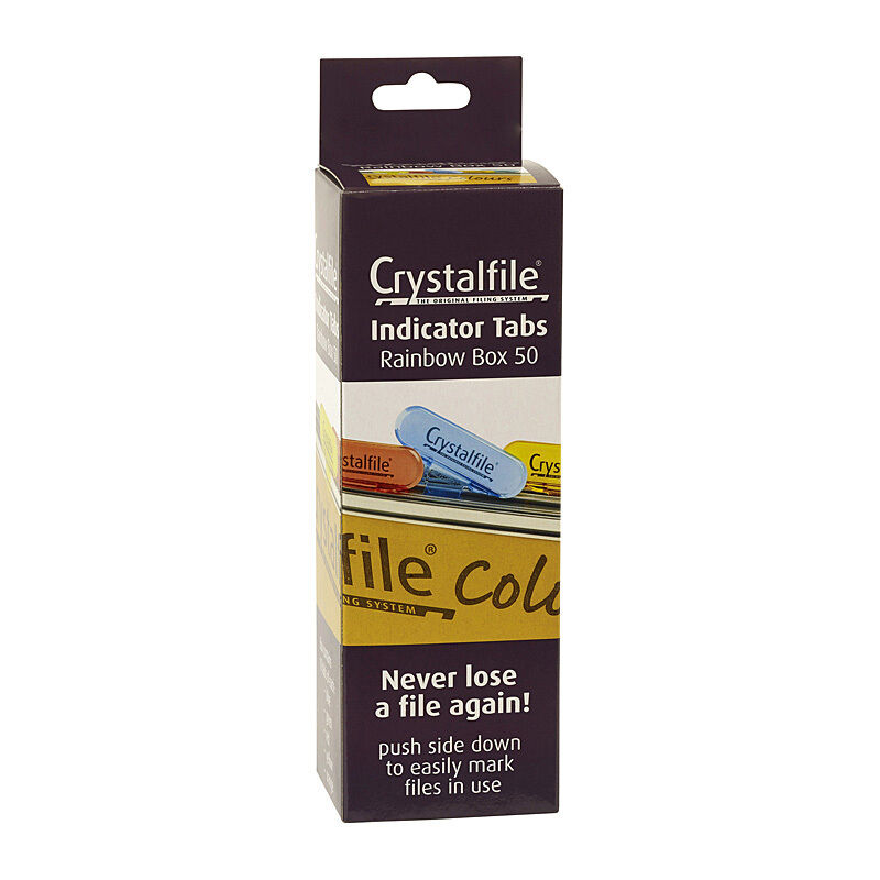 Crystalfile Rainbow Tabs (Pack of 50)