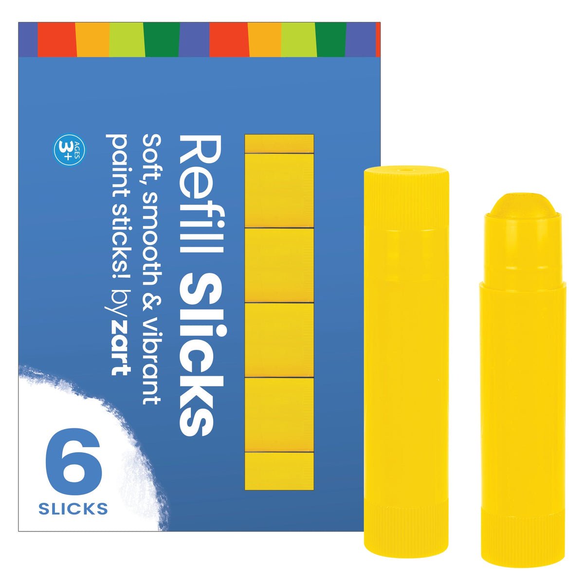 Slicks Paint Sticks by Zart Yellow Pack of 6