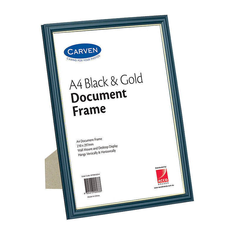 Carven Document Frame Black and Gold A4