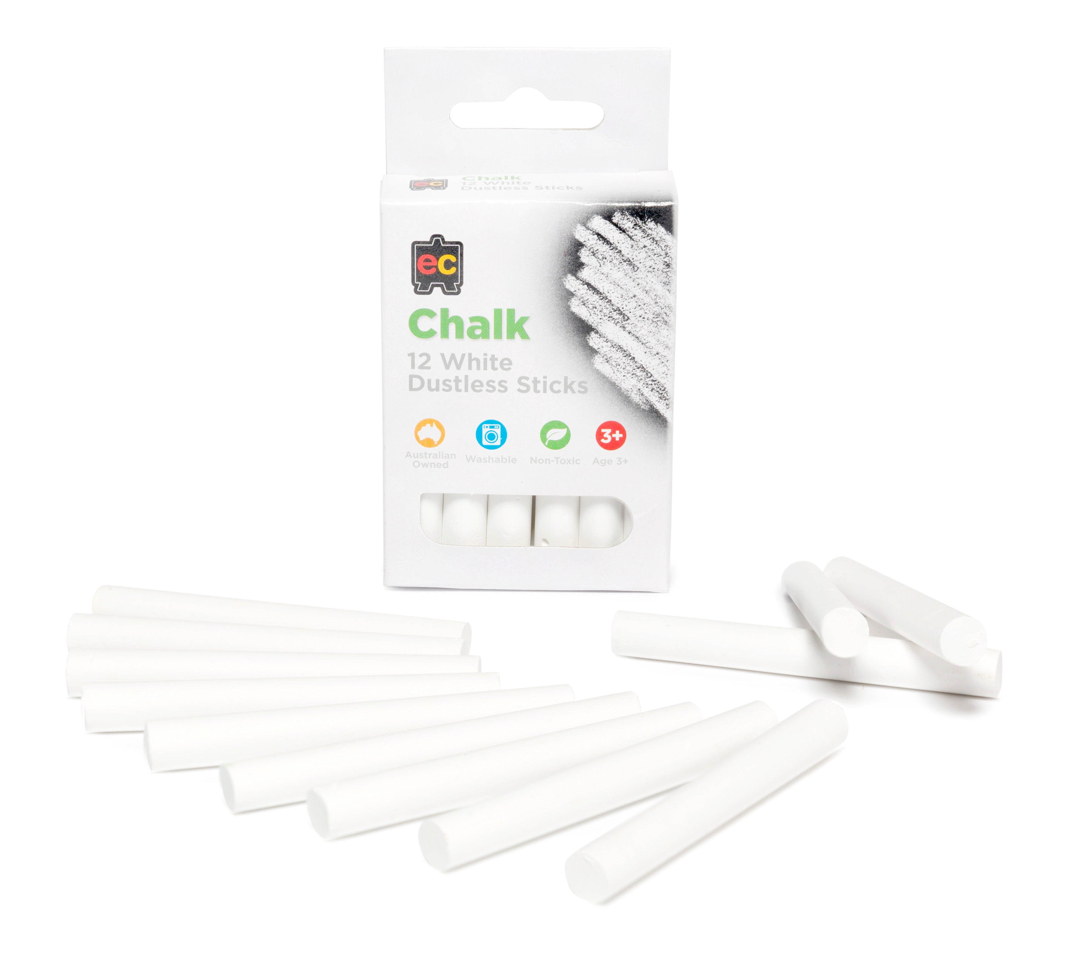 Dustless Chalk - White (Pack of 12)