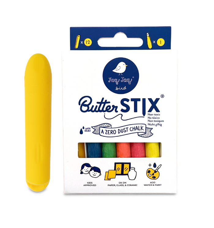 Jaq Jaq Bird ButterStix 12pk Assorted Colors + Holder
