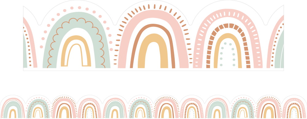 Pastel Rainbows (Soil & Sand) - Die-Cut Border (Pack of 12)