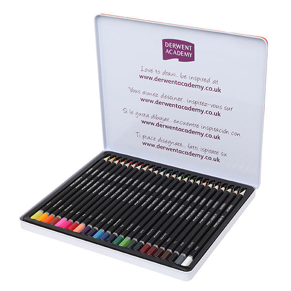 Derwent Academy Coloured Pencils (Tin of 24)