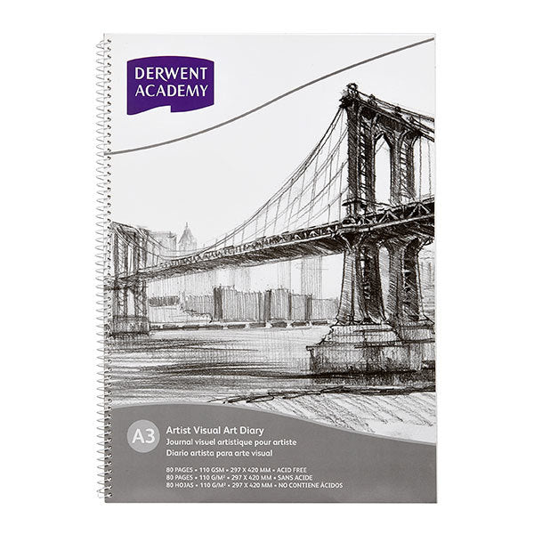 Derwent Academy Visual Art Diary - A3 Portrait (80 Pages)