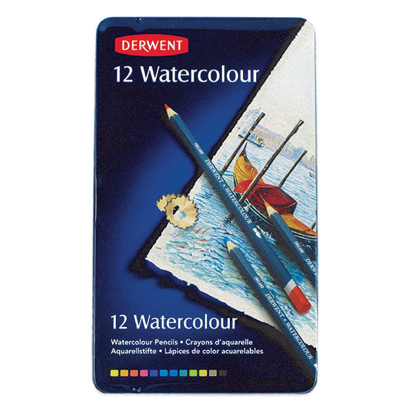 Derwent Coloured Pencils - Watercolour (Tin of 12)