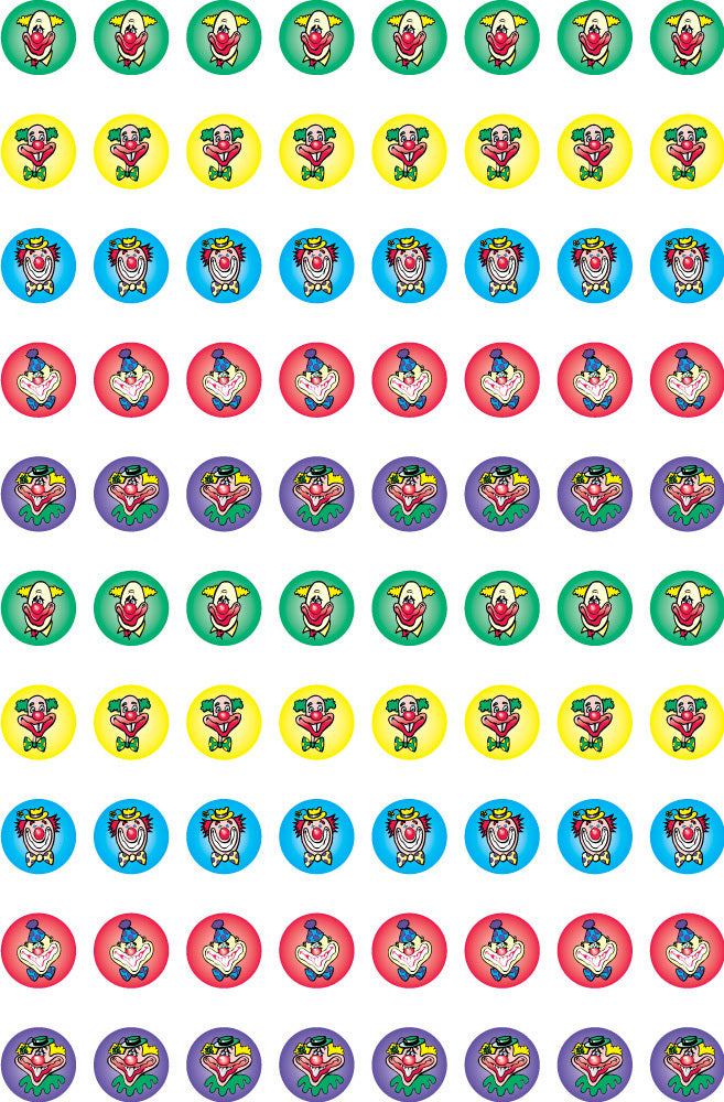 Dynamic Glitz Clown Glitter Stickers