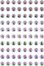 Dynamic Glitz Christmas Santas Stickers